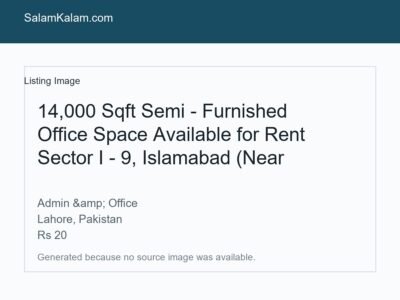 14,000 Sqft Semi - Furnished