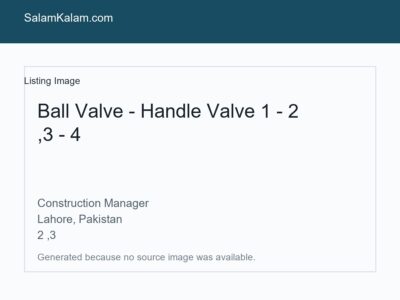 Ball Valve - Handle Valve 1