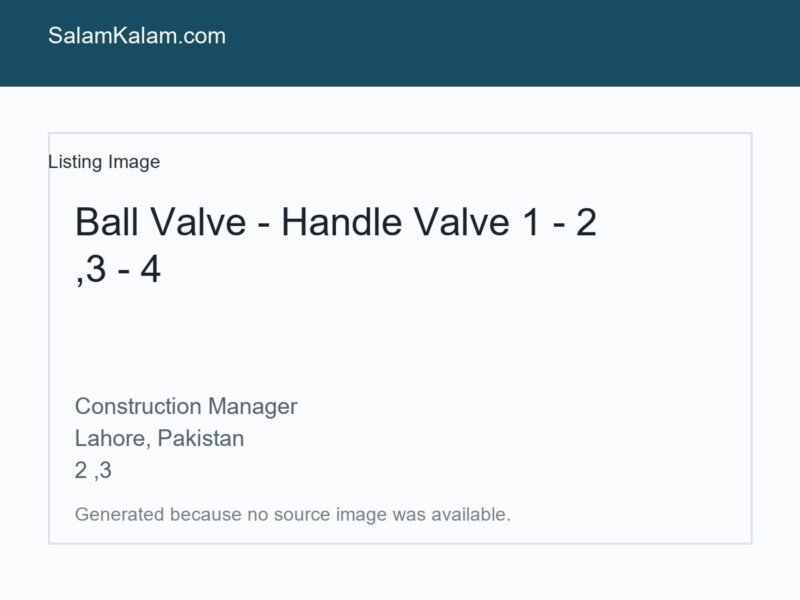 Ball Valve - Handle Valve 1