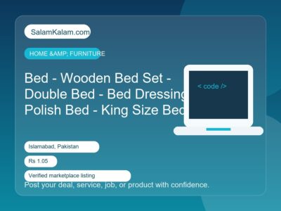 Bed - Wooden Bed Set -