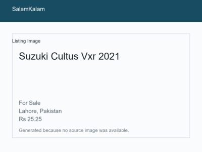 Suzuki Cultus Vxr 2021