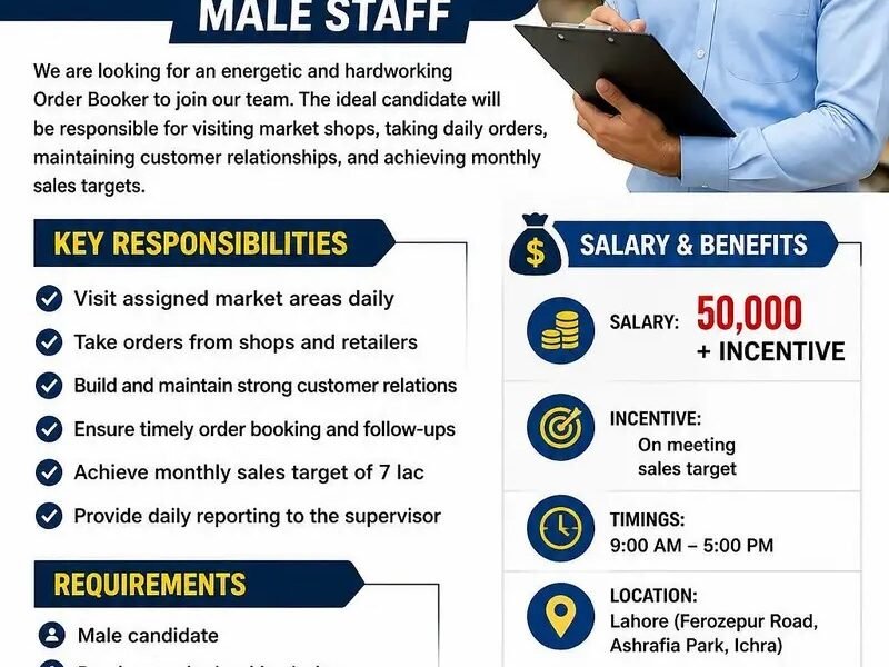 Hiring Order Booker - Male
