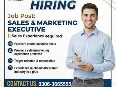 Sales & Marketing Executive Required – Gujranwala