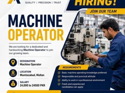 Machine Operator Required -