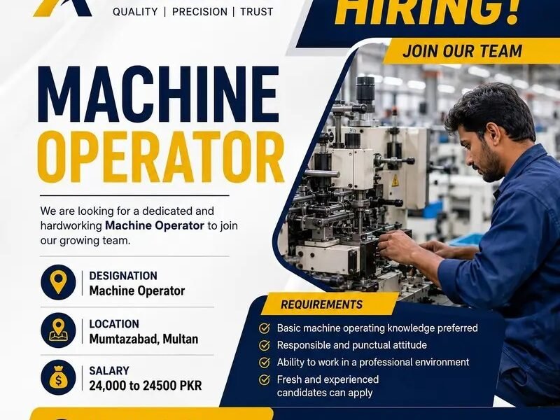 Machine Operator Required -