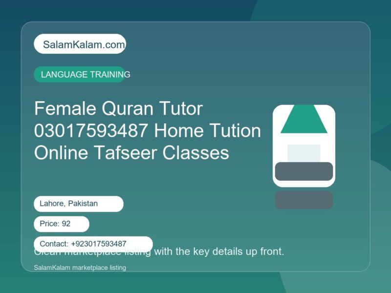 Female Quran Tutor