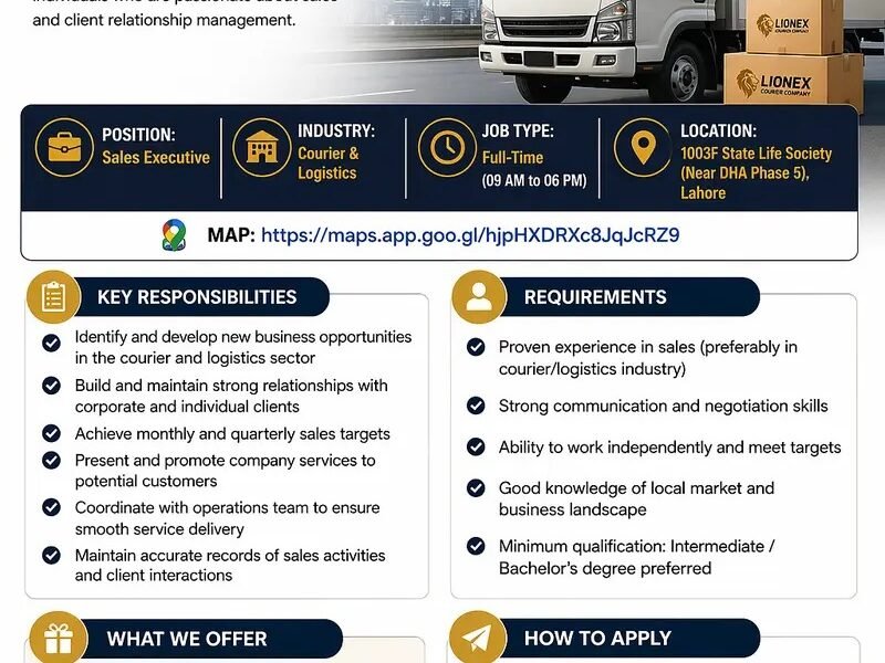 Sales Executive – At Lionex