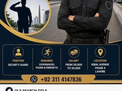 Security Guard Job in Iqbal