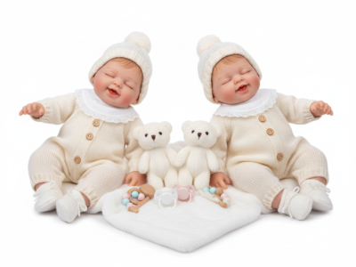 Twin Baby Dolls Set – 2x 35cm Soft Body Dolls with Matching Outfits