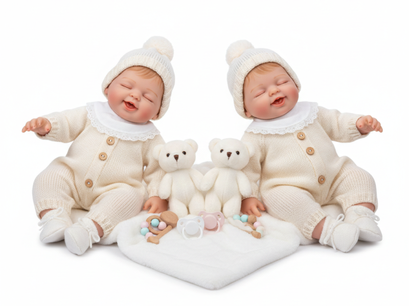 Twin Baby Dolls Set – 2x 35cm Soft Body Dolls with Matching Outfits