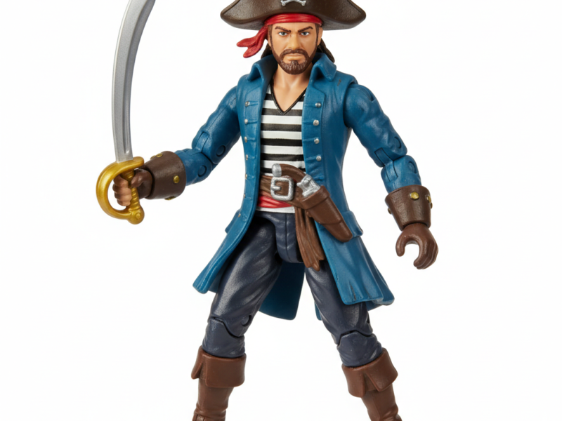Pirate Captain Action Figure – 30cm with Ship & Treasure Accessories