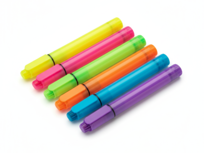 Highlighter Marker Pens – 6 Fluorescent Colors Set, Chisel Tip
