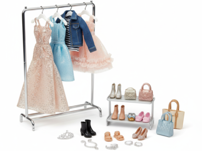 Fashion Doll Wardrobe Accessories Set – 50+ Pieces Clothes & Shoes