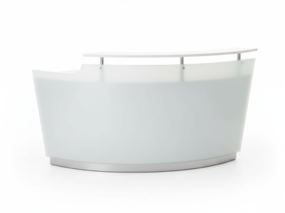 Reception Desk – Modern White Curved Front Counter for Office