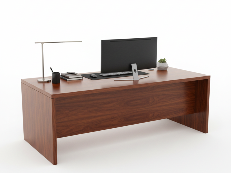 L-Shaped Executive Office Desk – Large Wooden Work Station