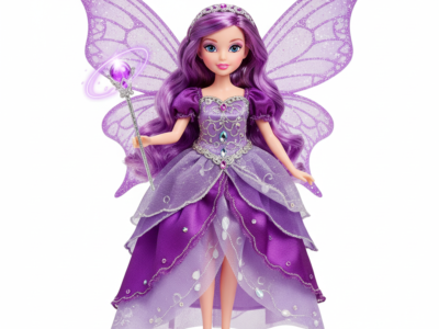 Magic Fairy Doll with Wings – 28cm Glowing Wand & Purple Outfit