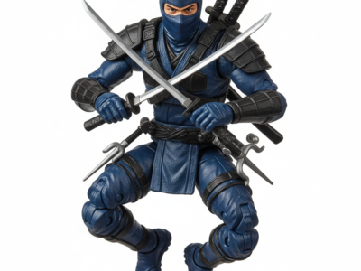 Blue Ninja Warrior Action Figure – 28cm with Weapons Set