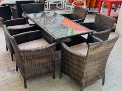 6 Chair Rattan Dining Set -