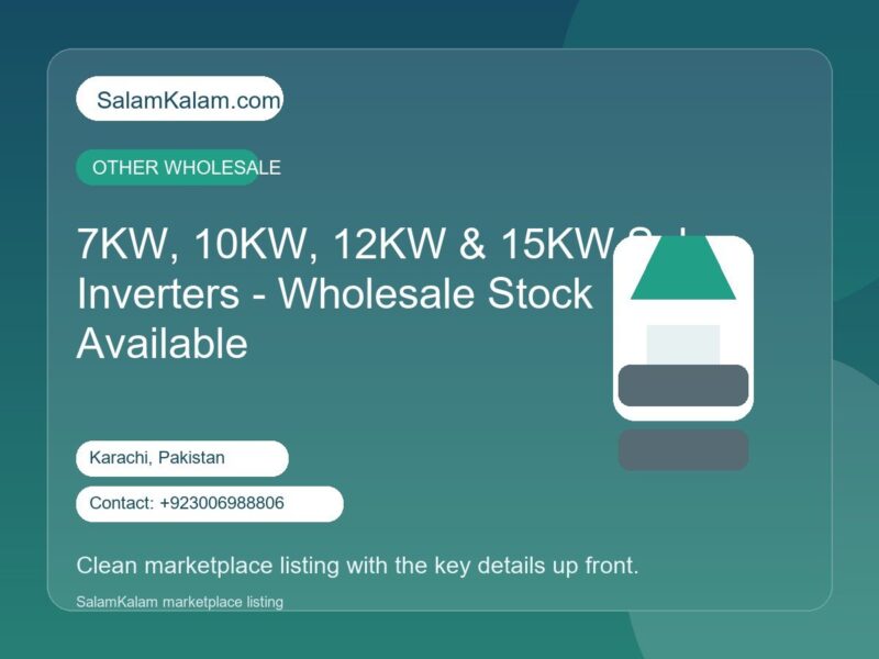 7KW, 10KW, 12KW & 15KW Solar