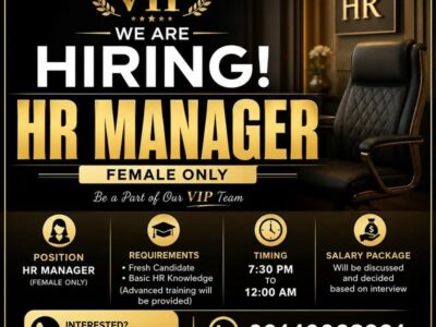 Female HR Manager (Fresh
