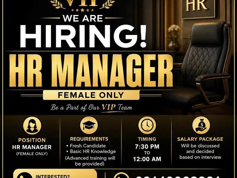 Female HR Manager (Fresh