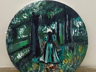 Girl in Garden 12x12