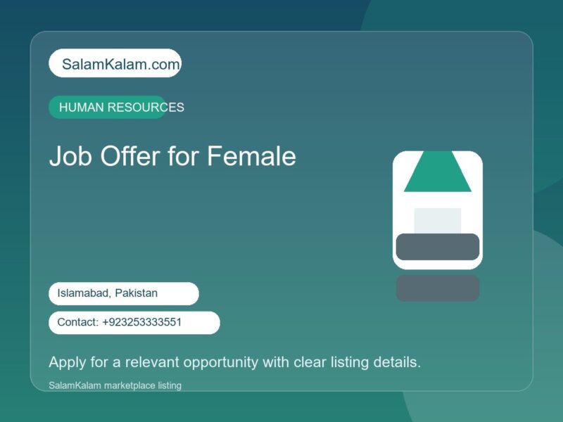 Job Offer for Female