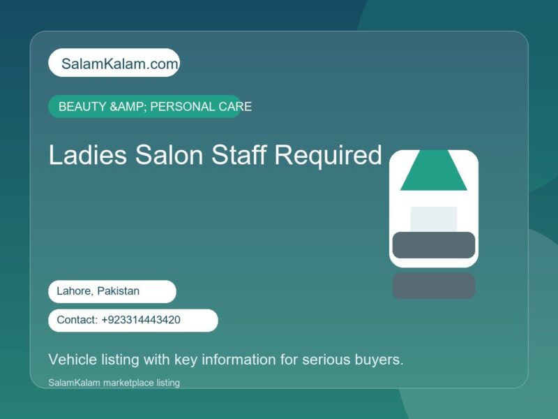 Ladies Salon Staff Required