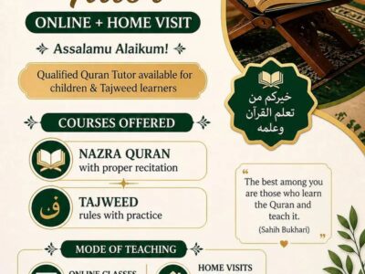 Online Quran Tutor Available