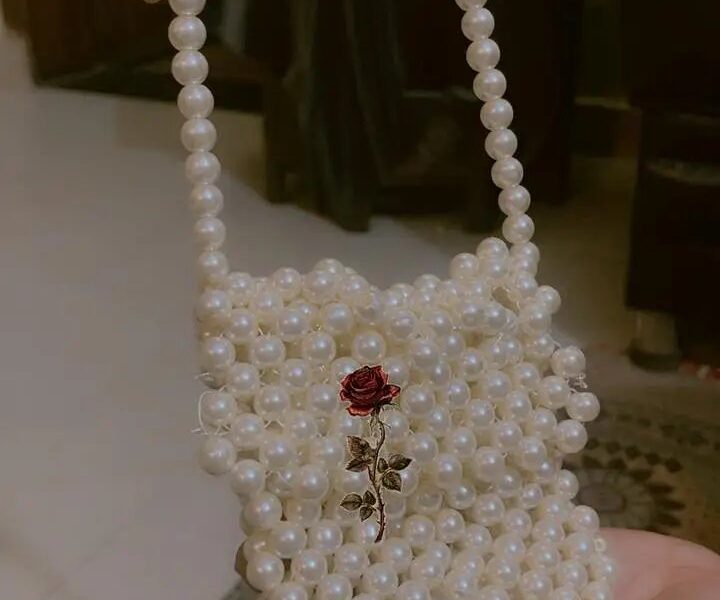 Pearl Beaded Mini Bandbag