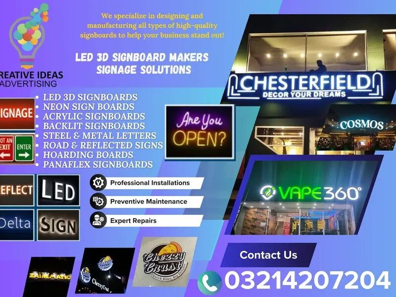 Sign Board Design, 3D Lit