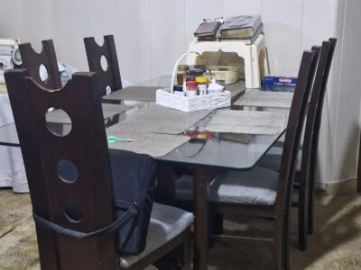Solid Wood and Glass Dining