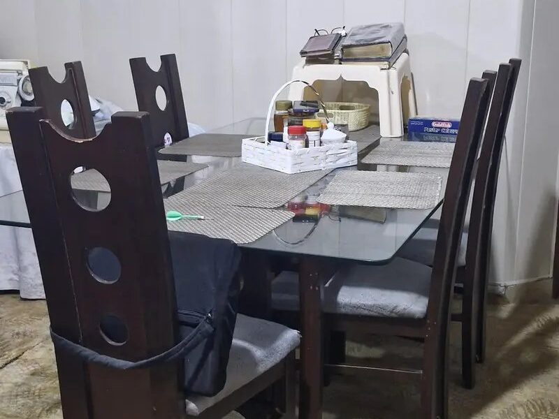 Solid Wood and Glass Dining