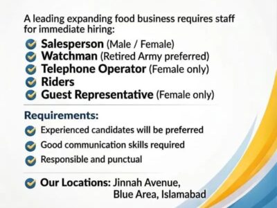 Staff Required for Food