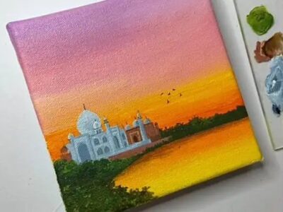 Taj Mahal Hand Made Painting